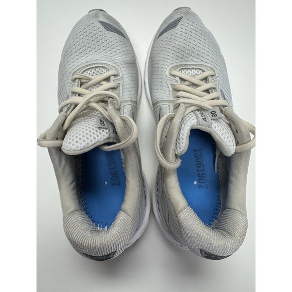Brooks Adrenaline GTS 20 White Silver Running Shoes Women's Size 7 Medium B - Picture 5 of 10